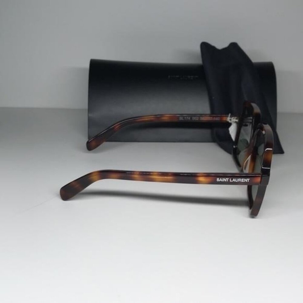 New Authentic Tortoise Square Sunglasses with Black Case SL 174 002 - Picture 8 of 13